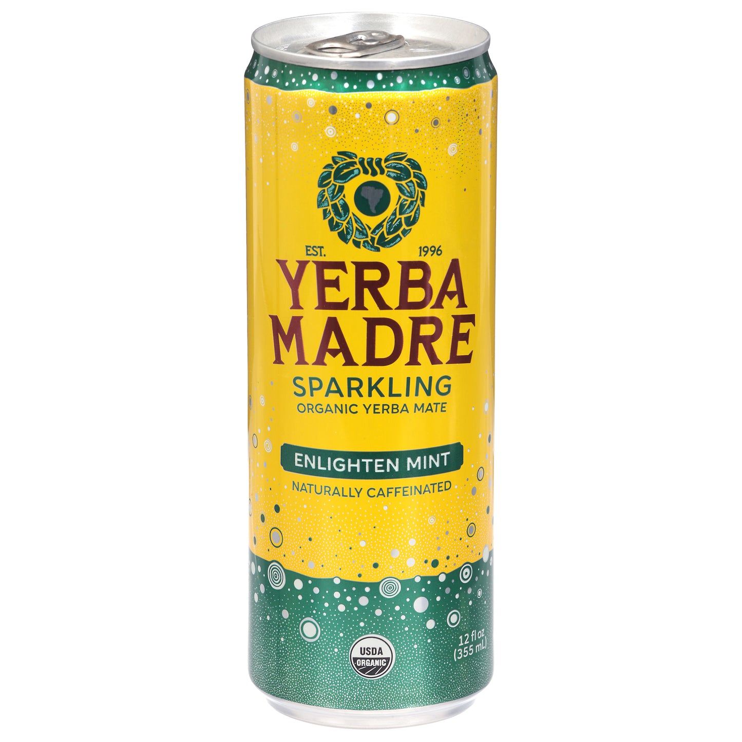 Yerba Madre Organic Sparkling Enlighten Mint Yerba Mate 12 fl oz