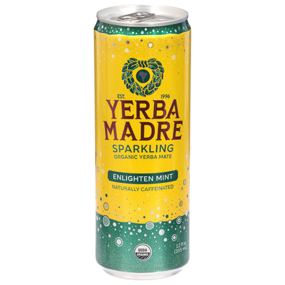 Yerba Madre Organic Sparkling Enlighten Mint Yerba Mate 12 fl oz