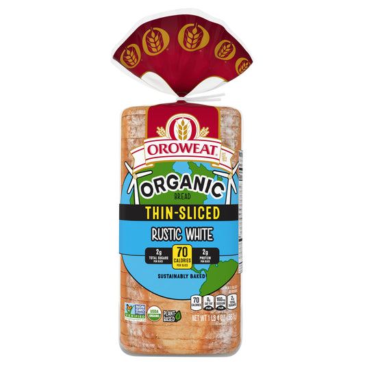Oroweat Organic Rustic White Thin Sliced Bread, 20 oz
