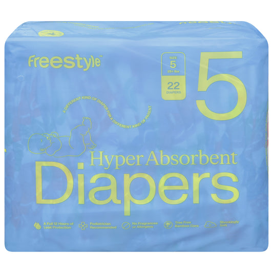 FreeStyle Hyper Absorbent Diapers Size 5 22 ea