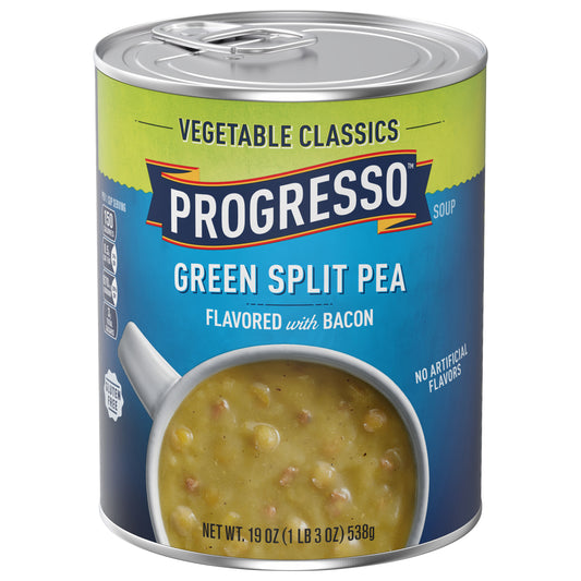 Progresso Green Split Pea Soup, Vegetable Classics Canned Soup, Gluten Free, 19 oz