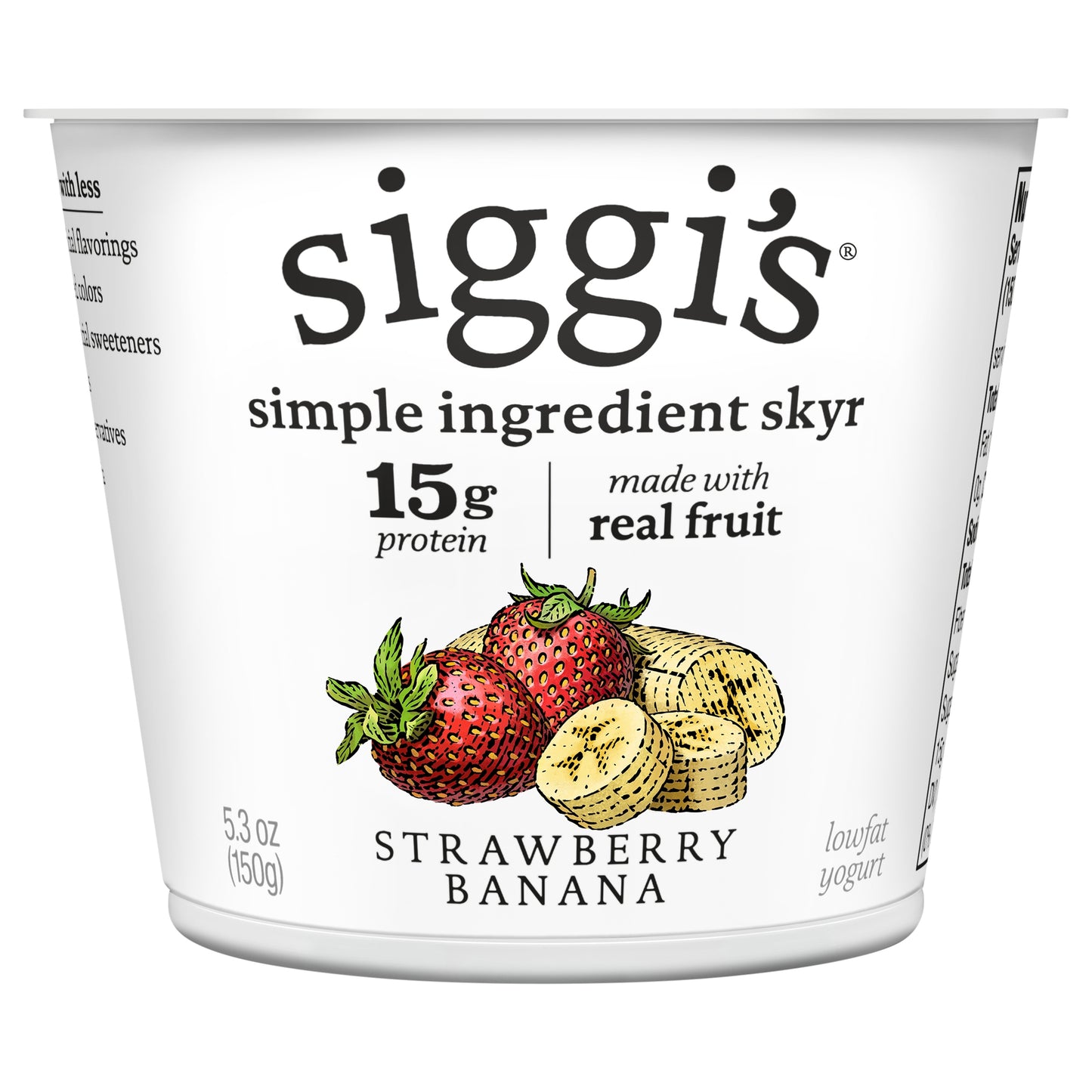 siggi’s Icelandic Skyr Lowfat Yogurt, Strawberry Banana, 5.3 oz.