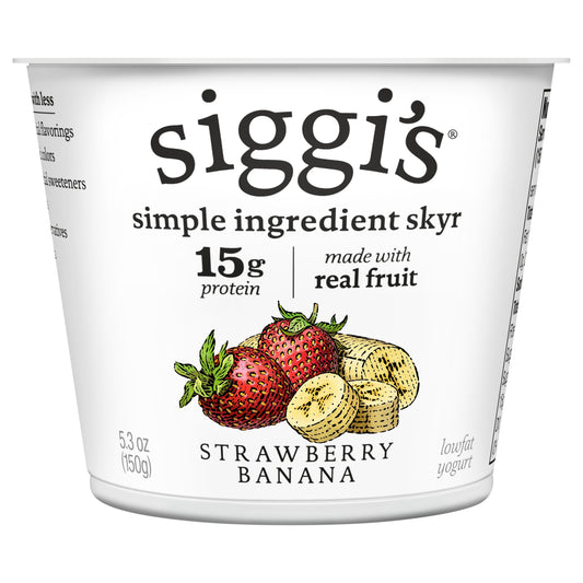 siggi’s Icelandic Skyr Lowfat Yogurt, Strawberry Banana, 5.3 oz.