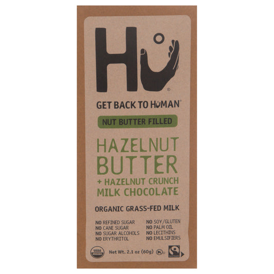 Hu Get Back to Human Nut Butter Filled Hazelnut Butter + Hazelnut Crunch Milk Chocolate 2.1 oz