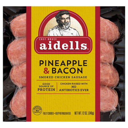 Aidells® Smoked Chicken Sausage, Pineapple & Bacon, 12 oz. (4 Fully Cooked Links)