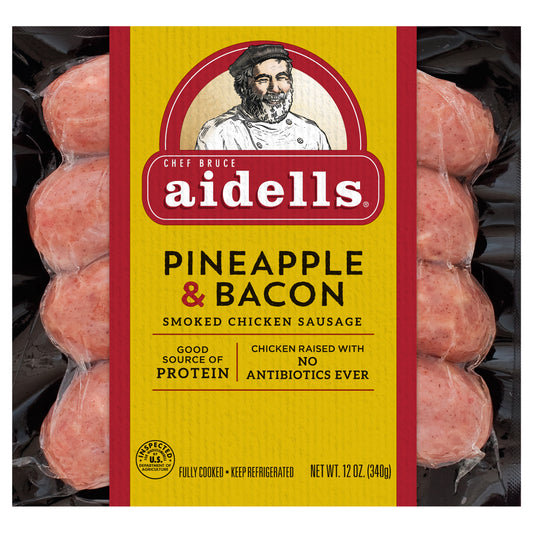 Aidells® Smoked Chicken Sausage, Pineapple & Bacon, 12 oz. (4 Fully Cooked Links)