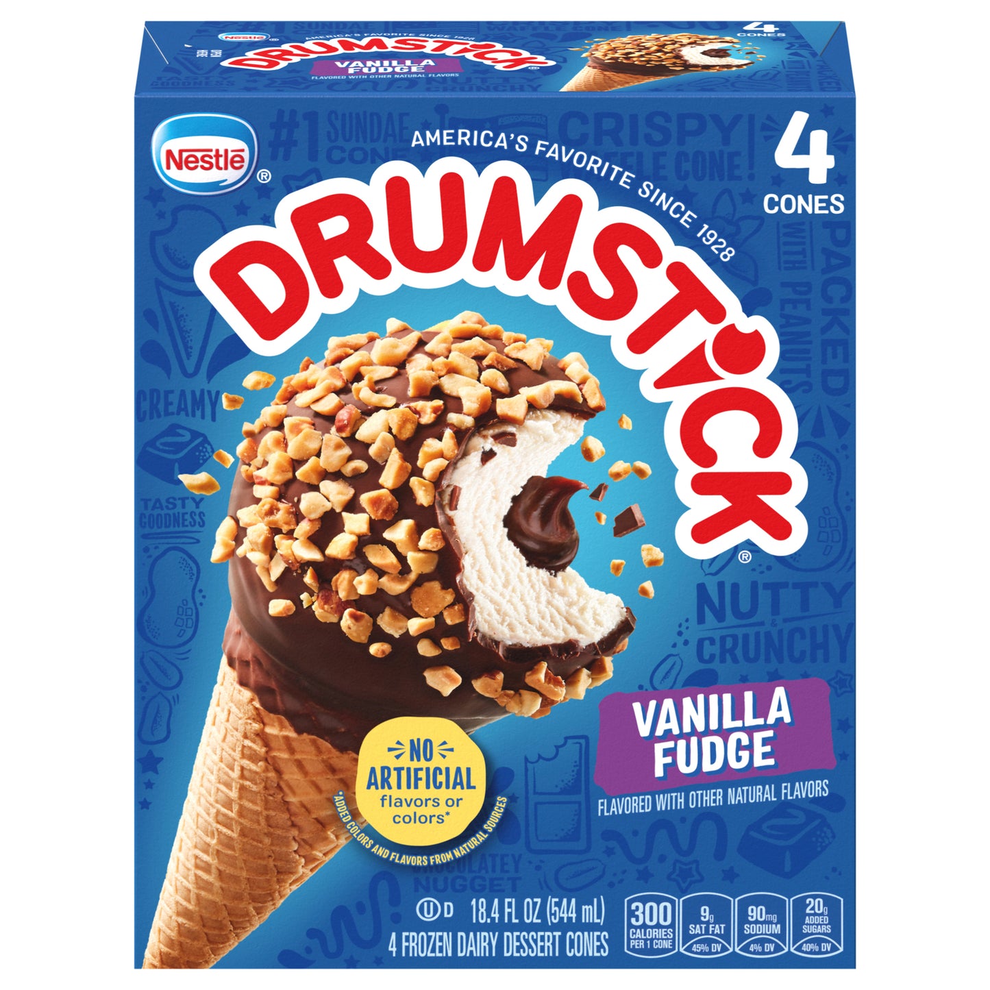 Vanilla Fudge Frozen Dairy Dessert Cones