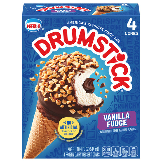 Vanilla Fudge Frozen Dairy Dessert Cones