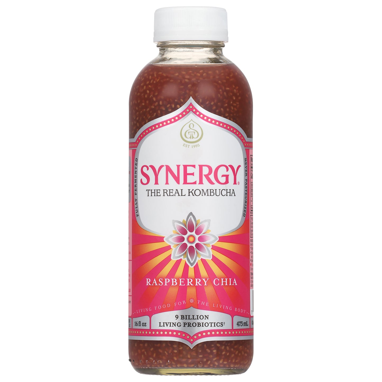 Synergy Raspberry Chia Kombucha 16 fl oz