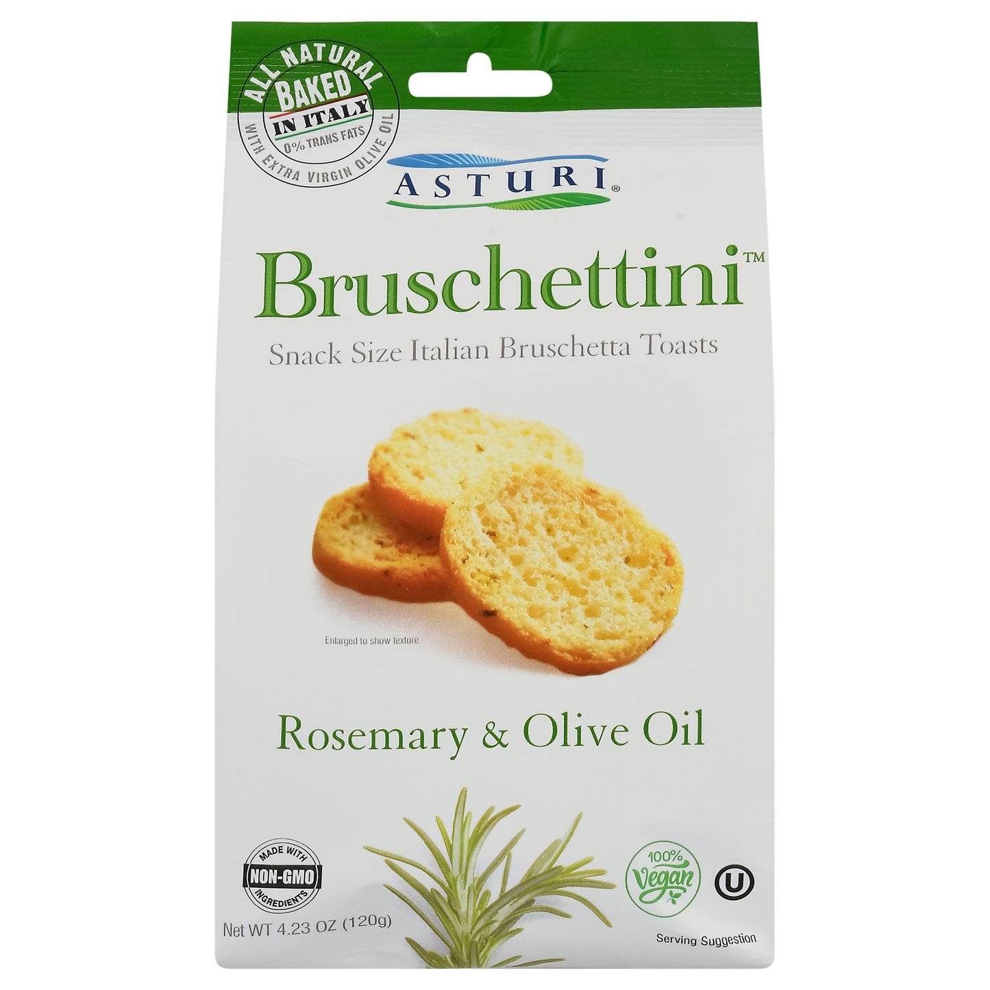 Asturi Bruschettini Snack Size Italian Rosemary & Olive Oil Bruschetta Toasts 4.23 oz