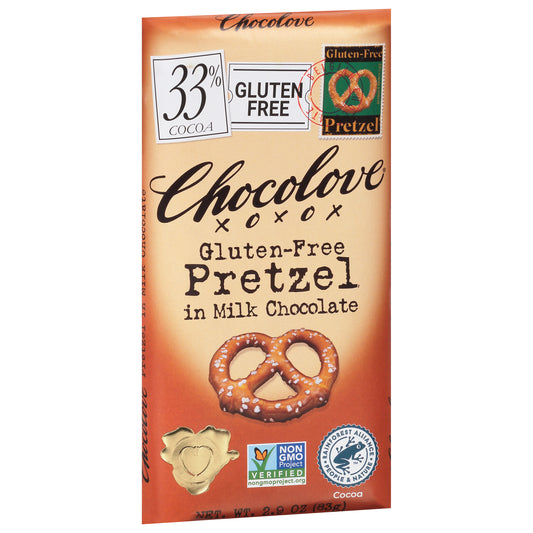 Chocolove 33% Cocoa Gluten-Free Pretzel in Milk Chocolate 2.9 oz