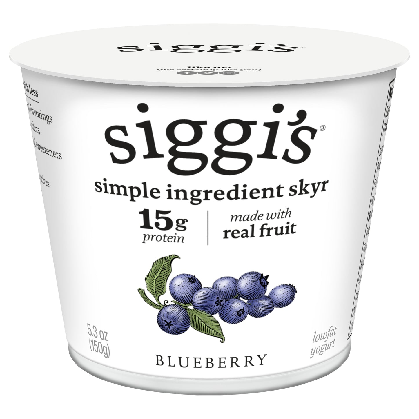 siggi’s Blueberry Icelandic-Style Lowfat Yogurt, 5.3 oz