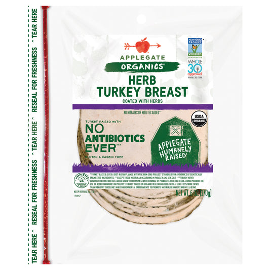 Applegate Organics Herb Turkey Breast, Sliced, 6oz
