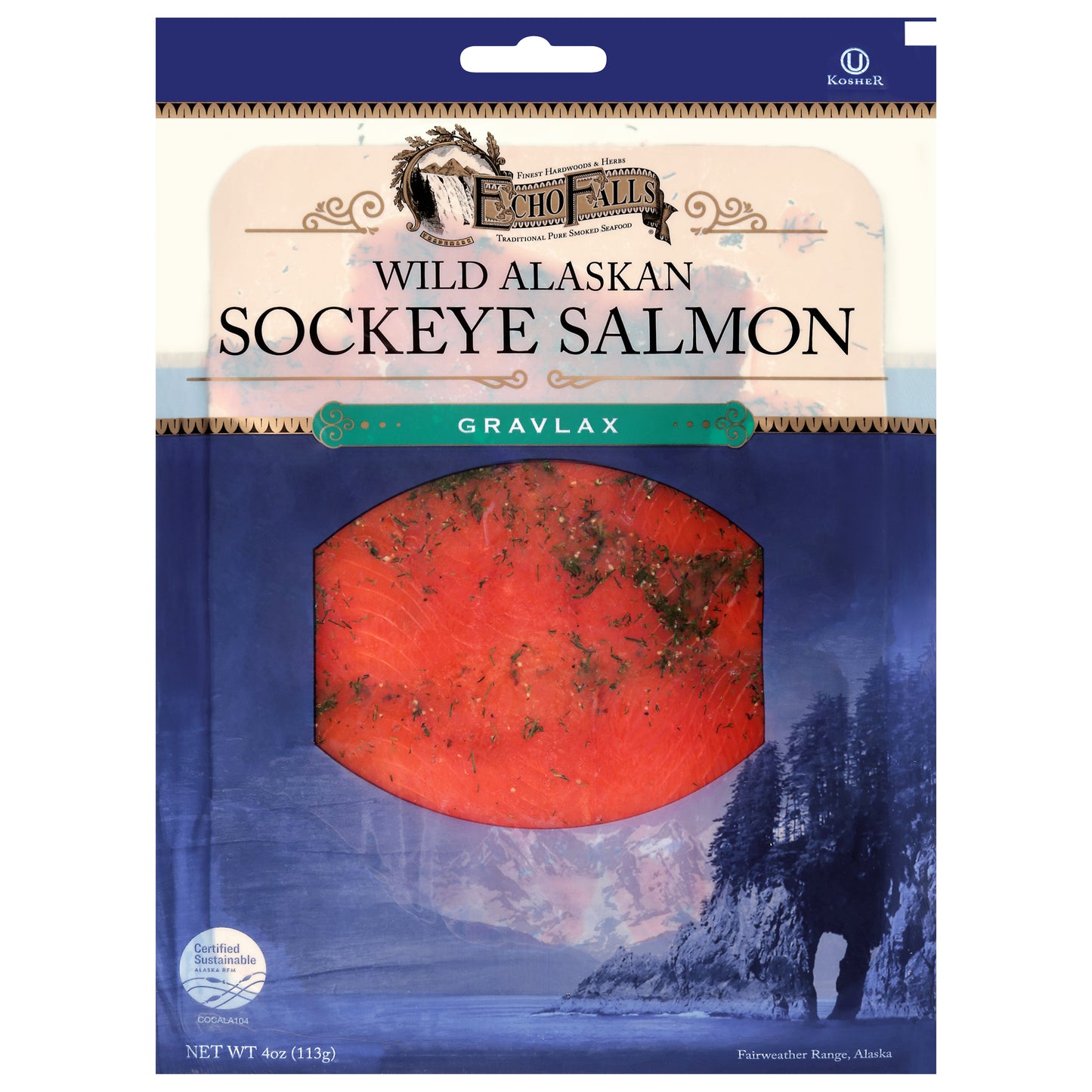 Echo Falls Wild Alaskan Gravlax Sockeye Salmon 4 oz