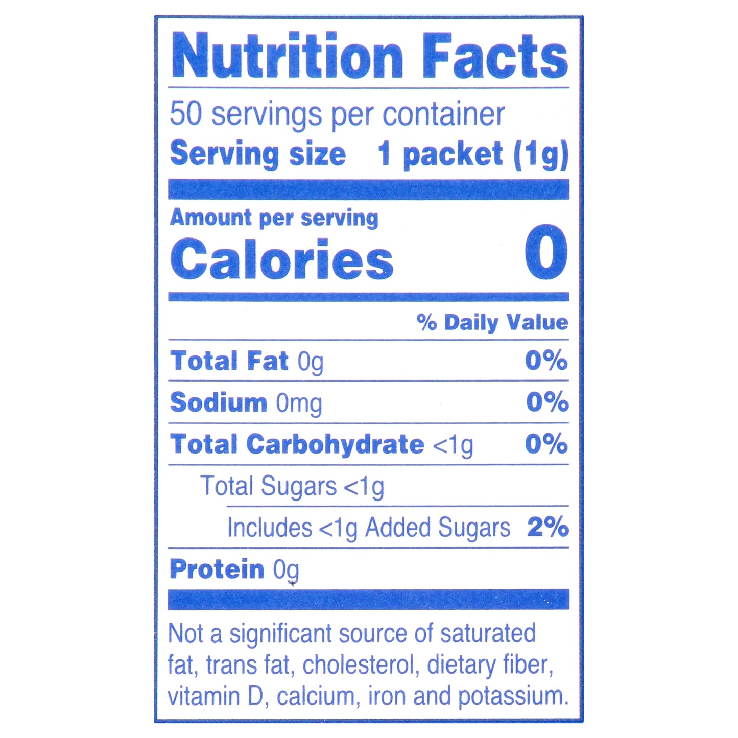 Equal Zero Calorie 50 Pack Original Sweetener 50 ea