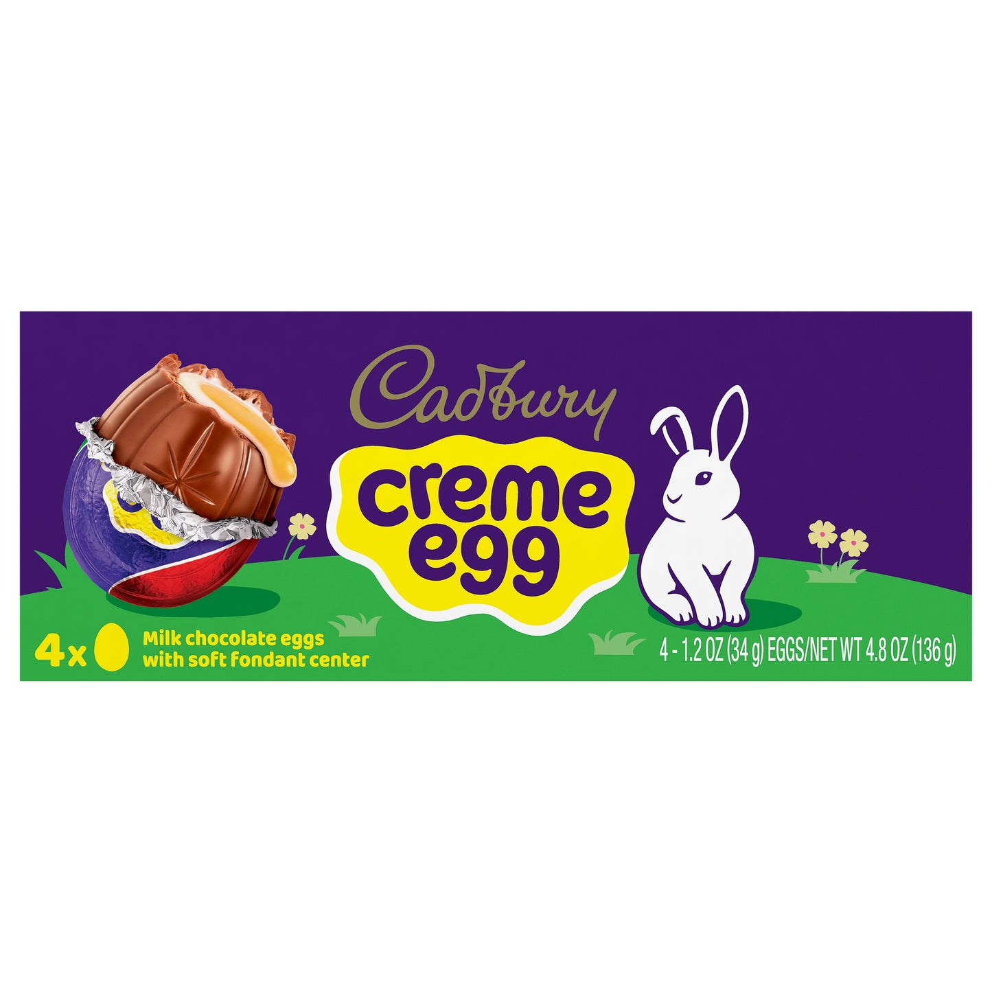 CADBURY CREME EGG Milk Chocolate and Fondant, Easter Candy Eggs, 1.2 oz (4 Count)