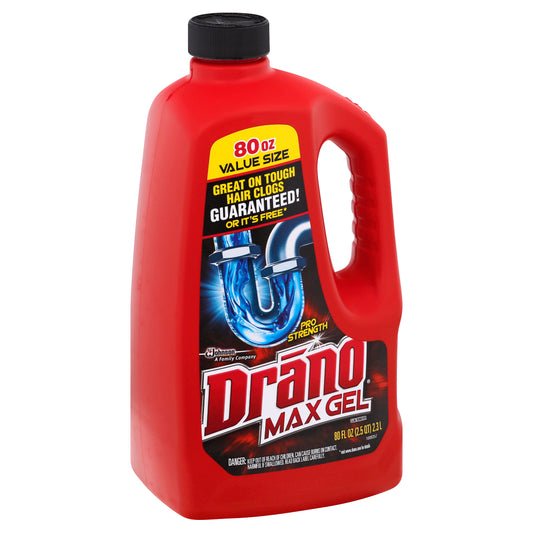 Drano Value Size Pro Strength Max Gel Clog Remover 80 oz