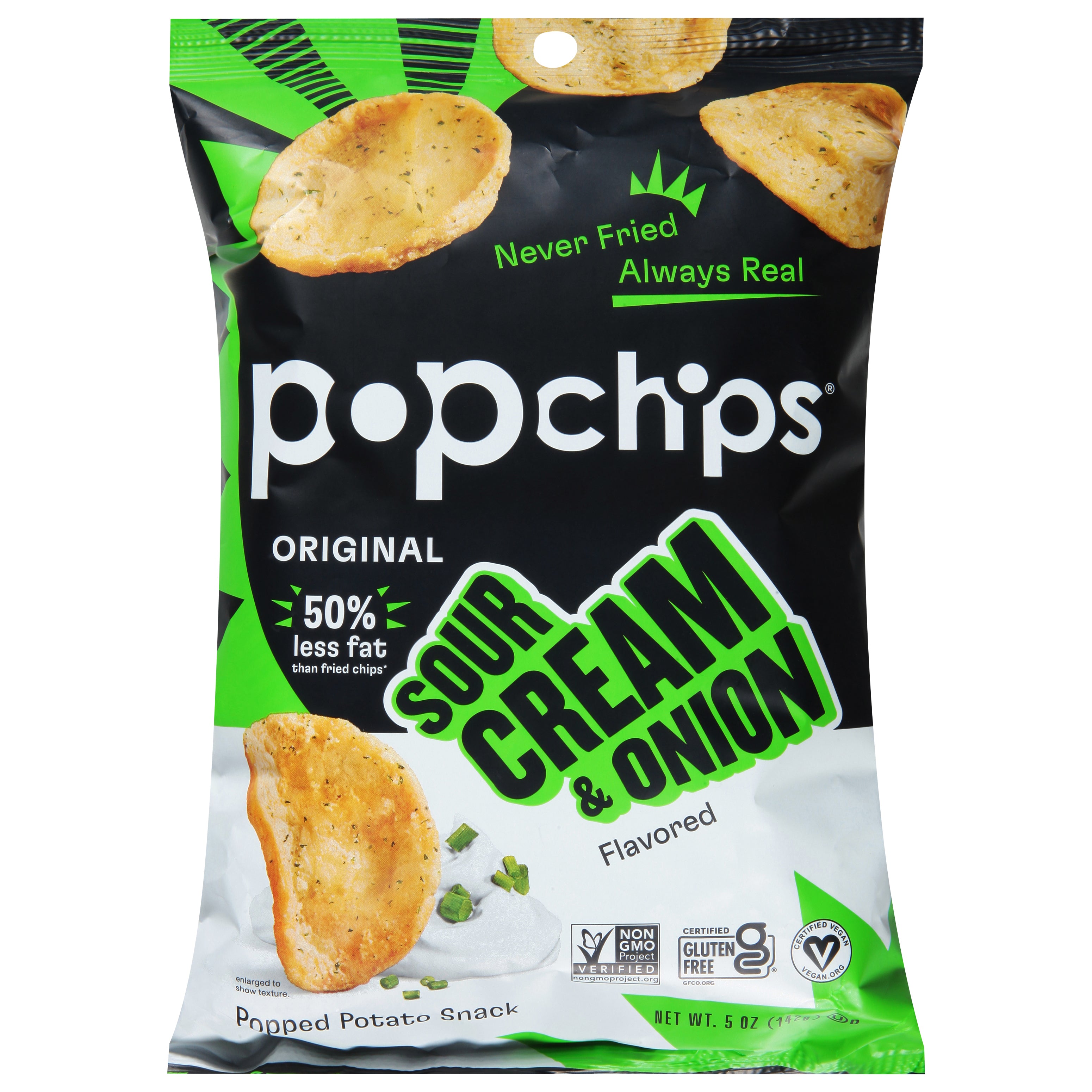 Popped Snacks Popchips Original Sour Cream & Onion Popped Potato Snack 5 oz – Mill ...