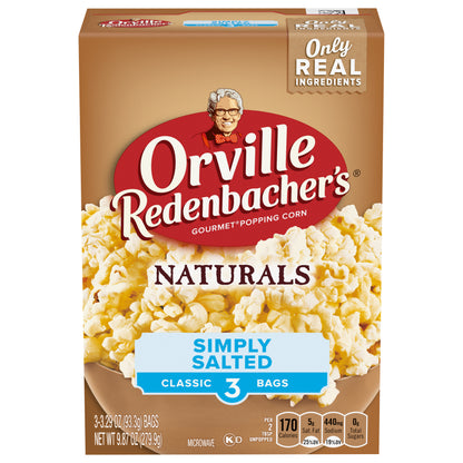 Orville Redenbacher's Naturals Simply Salted Popcorn, 3.29 Ounce Classic Bag, 3-Count
