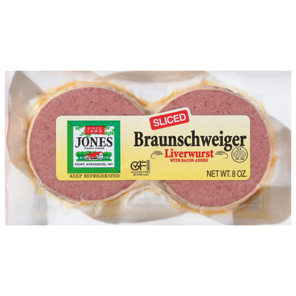 Jones Dairy Farm Sliced Braunschweiger Liverwurst 8 oz