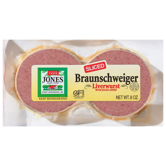 Jones Dairy Farm Sliced Braunschweiger Liverwurst 8 oz