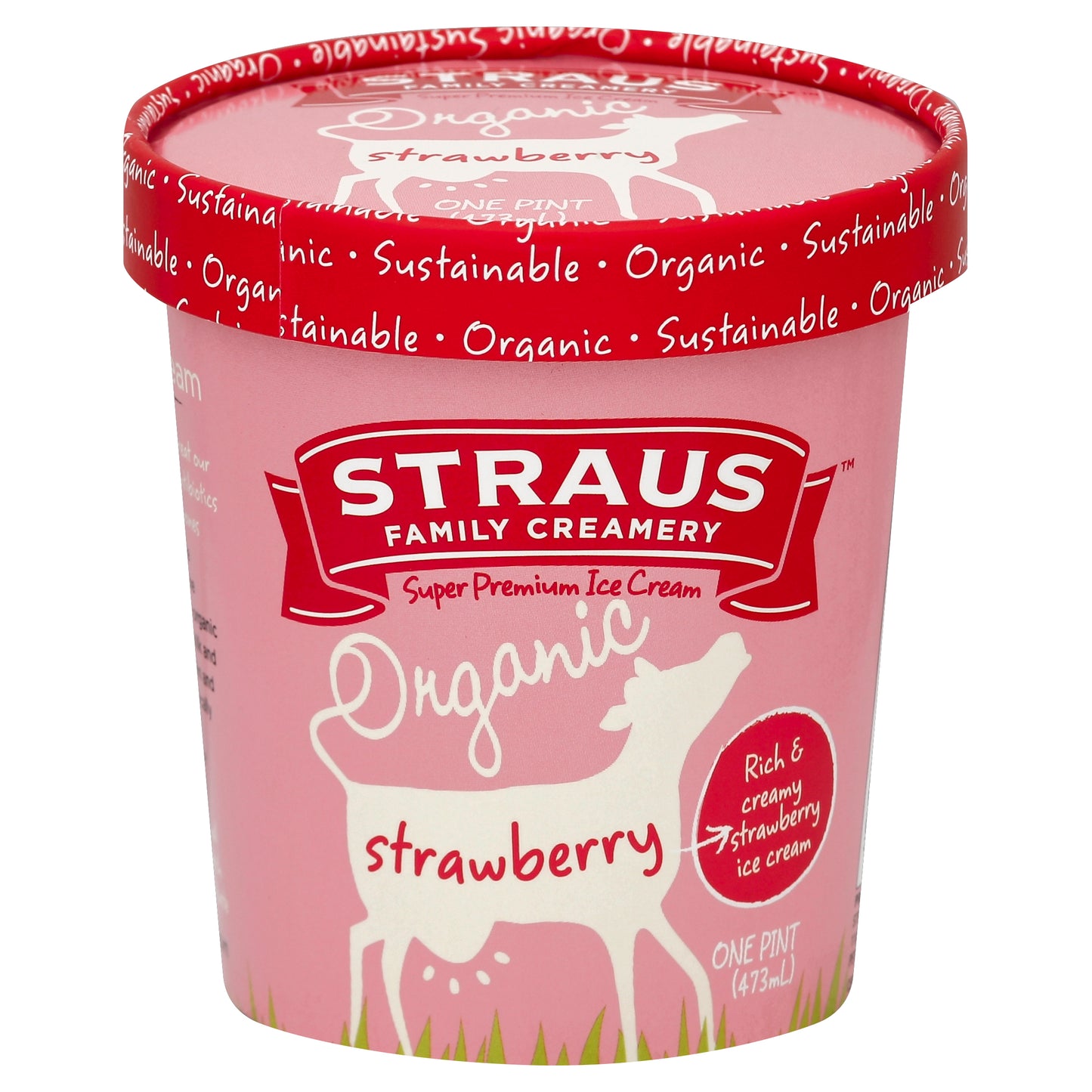 Straus Family Creamery Ice Cream 1 pt - Strawberry
