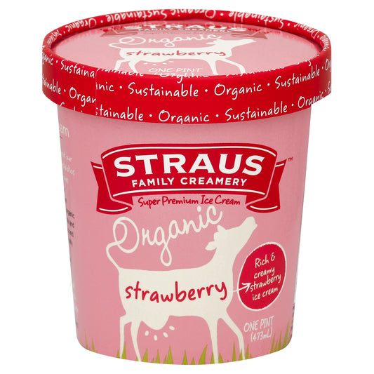 Straus Family Creamery Ice Cream 1 pt - Strawberry