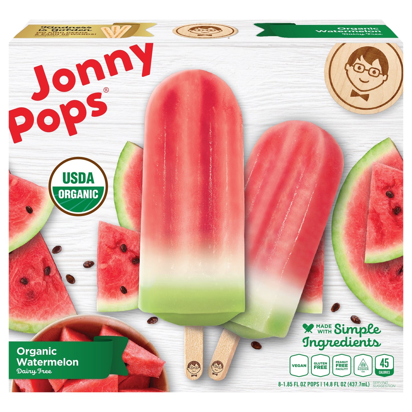 JonnyPops Organic Watermelon Pops 8 PK