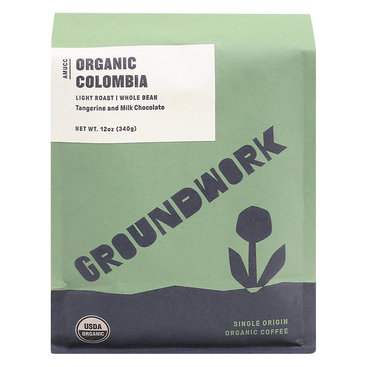 Groundwork Organic Light Roast Whole Bean Colombia Coffee 12 oz
