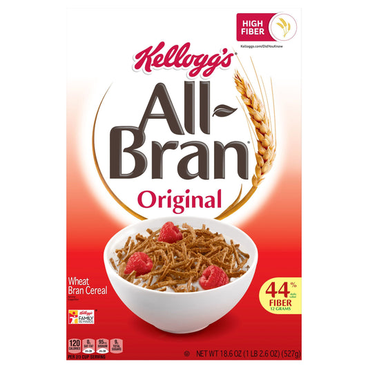 Kellogg's All-Bran Cold Breakfast Cereal Original, 18.6 oz