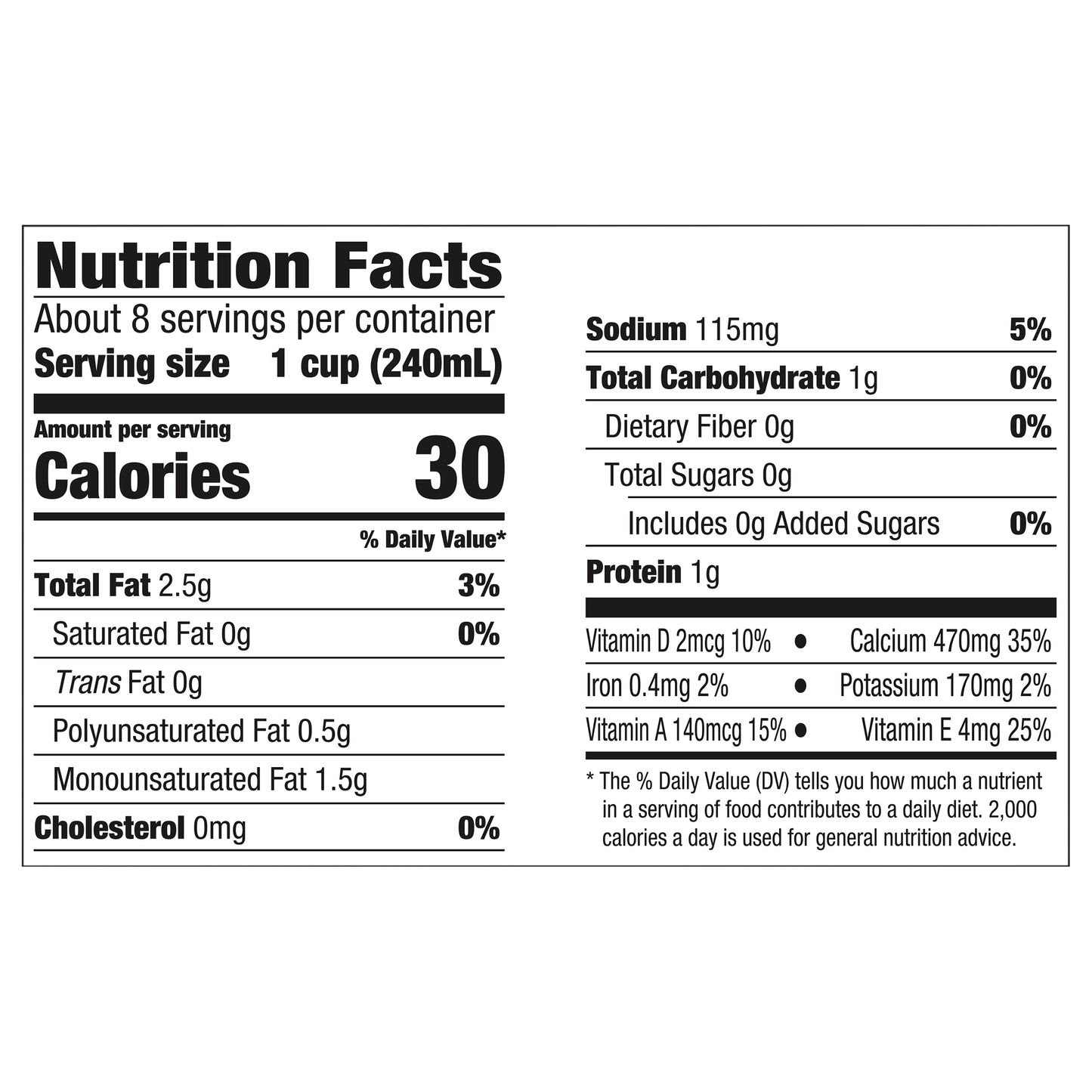 Silk Almond Milk, Unsweet Vanilla, Dairy Free, Gluten Free, 64 FL OZ Half Gallon