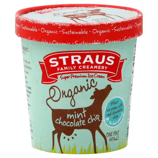 Straus Ice Cream 1 pt - Mint Choco Chip