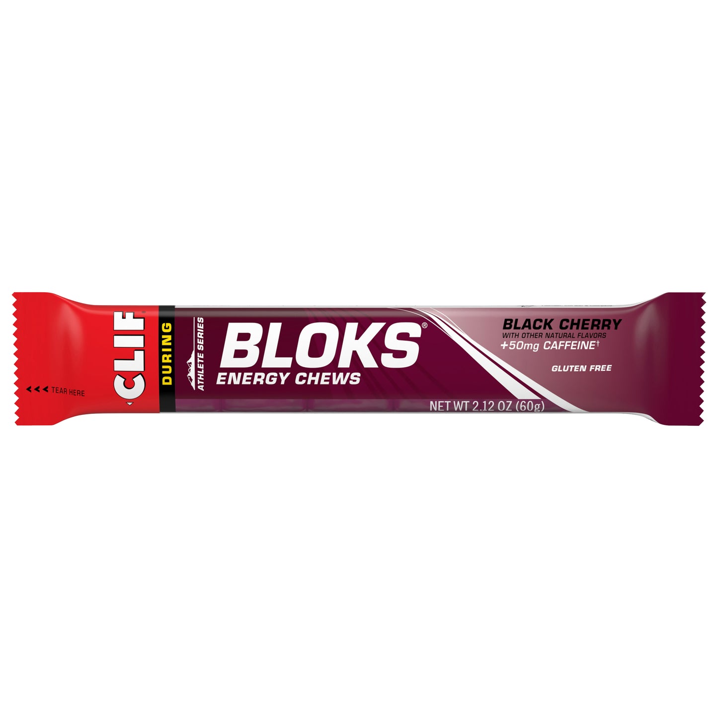 CLIF BLOKS - Black Cherry Flavor with Caffeine - Energy Chews - Non-GMO - Plant Based - Fast Fuel for Cycling and Running - Quick Carbohydrates and Electrolytes - 2.12 oz.