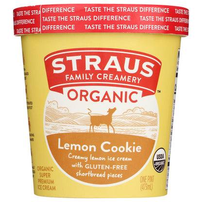Straus Family Creamery Organic Lemon Cookie Ice Cream 16oz