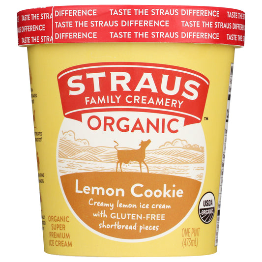 Straus Family Creamery Organic Lemon Cookie Ice Cream 16oz