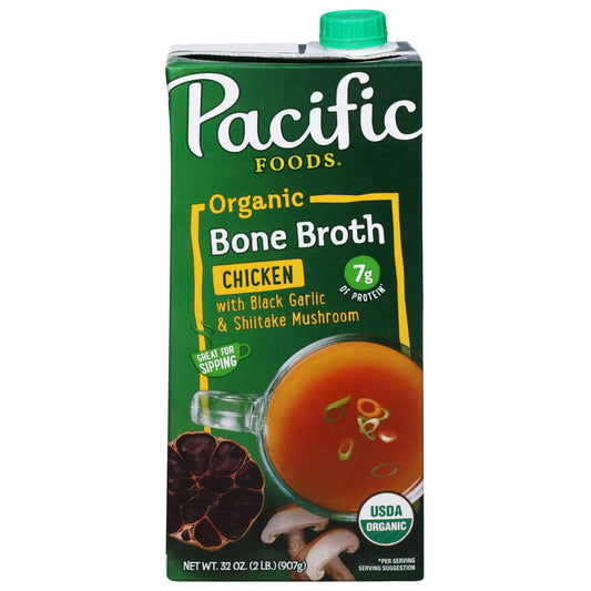 Pacific Foods Organic Chicken with Black Garlic & Shiitake Mushroom Bone Broth 32 oz