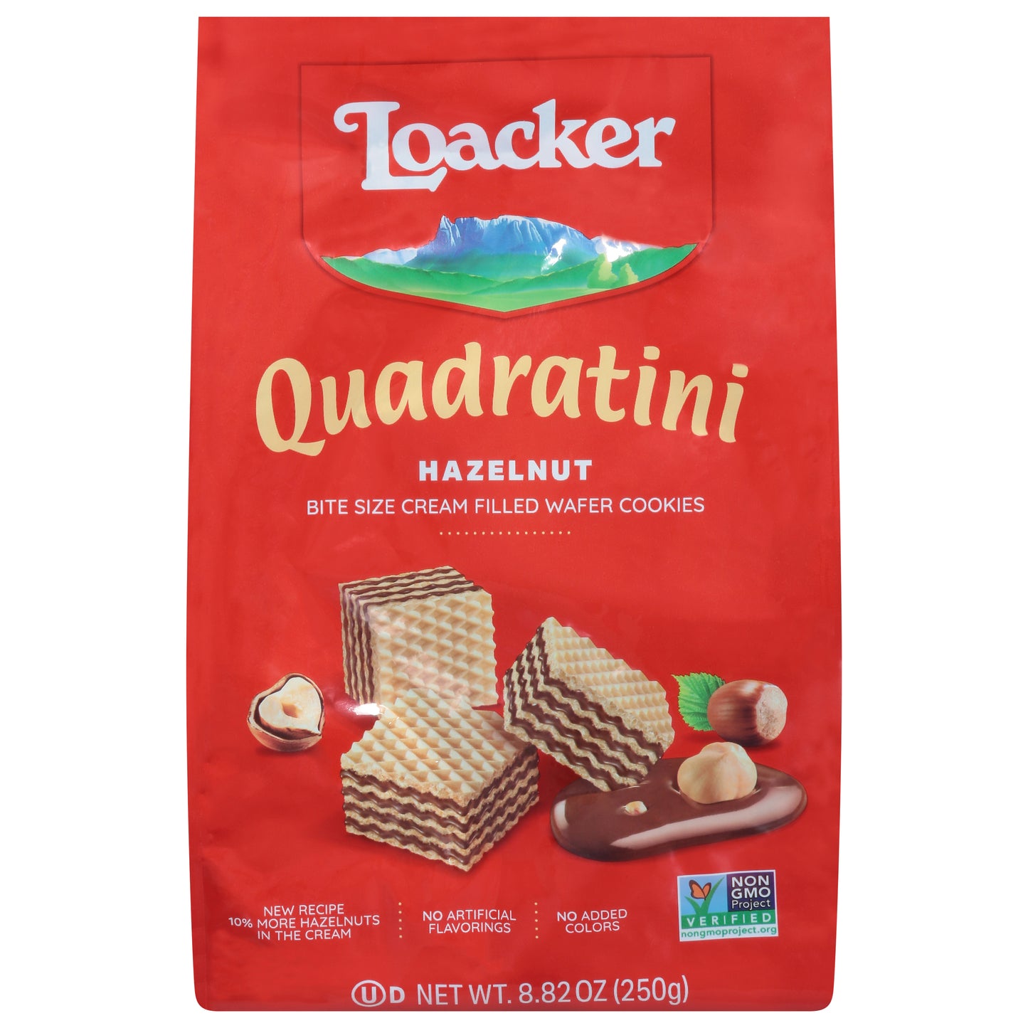 Loacker Quadratini Hazelnut Wafer Cookies Bite Size 8.82 oz