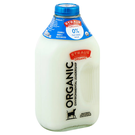 Straus Family Creamery Milk 0.5 gl - Non Fat Milk