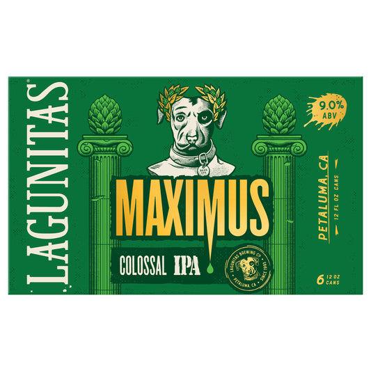 Lagunitas, Maximus Colossal IPA, 9.0% ABV, Double IPA Craft Beer, 6 Pack of 12 Fl. Oz. Cans