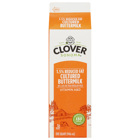 Clover Sonoma Cultured 1.5% Reduced Fat Buttermilk 1 qt