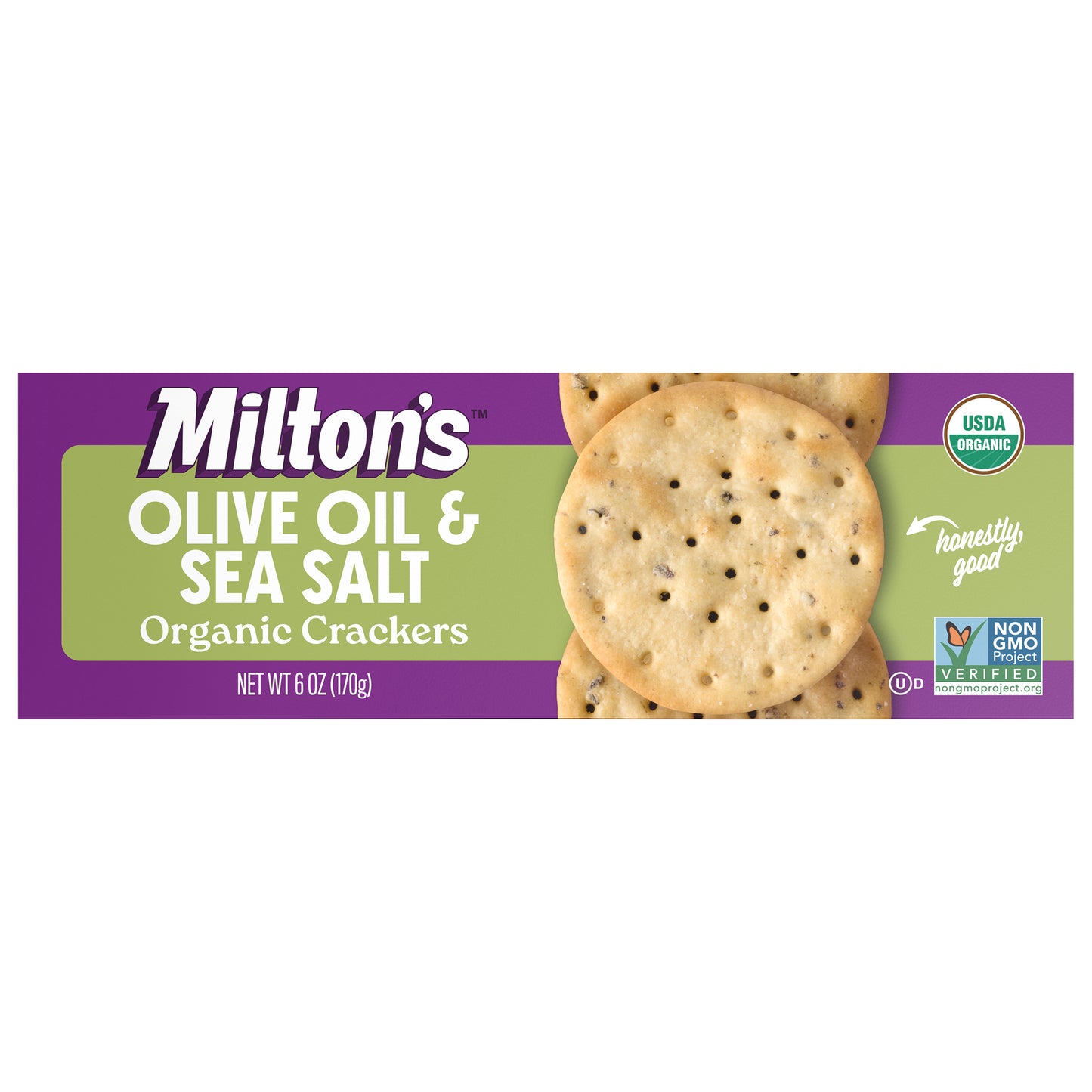 Milton's Organic Crackers - Olive Oil & Sea Salt, 6oz