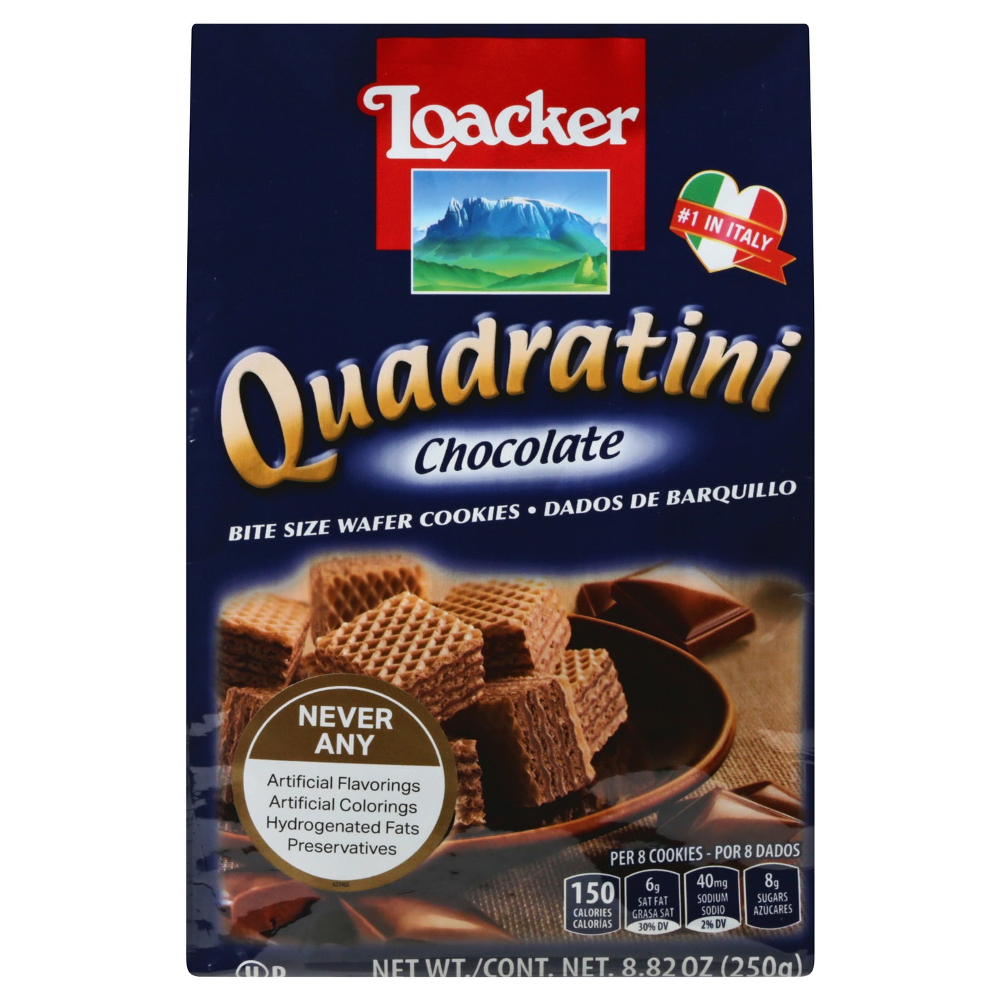 Loacker Quadratini Bite Size Chocolate Wafer Cookies 8.82 oz