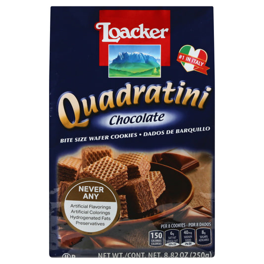 Loacker Quadratini Bite Size Chocolate Wafer Cookies 8.82 oz