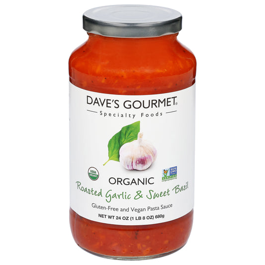 Dave's Gourmet Organic Roasted Garlic & Sweet Basil Pasta Sauce 24 oz