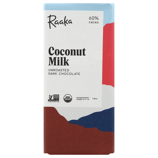 Raaka Unroasted 60% Cacao Coconut Milk Dark Chocolate 1.8 oz