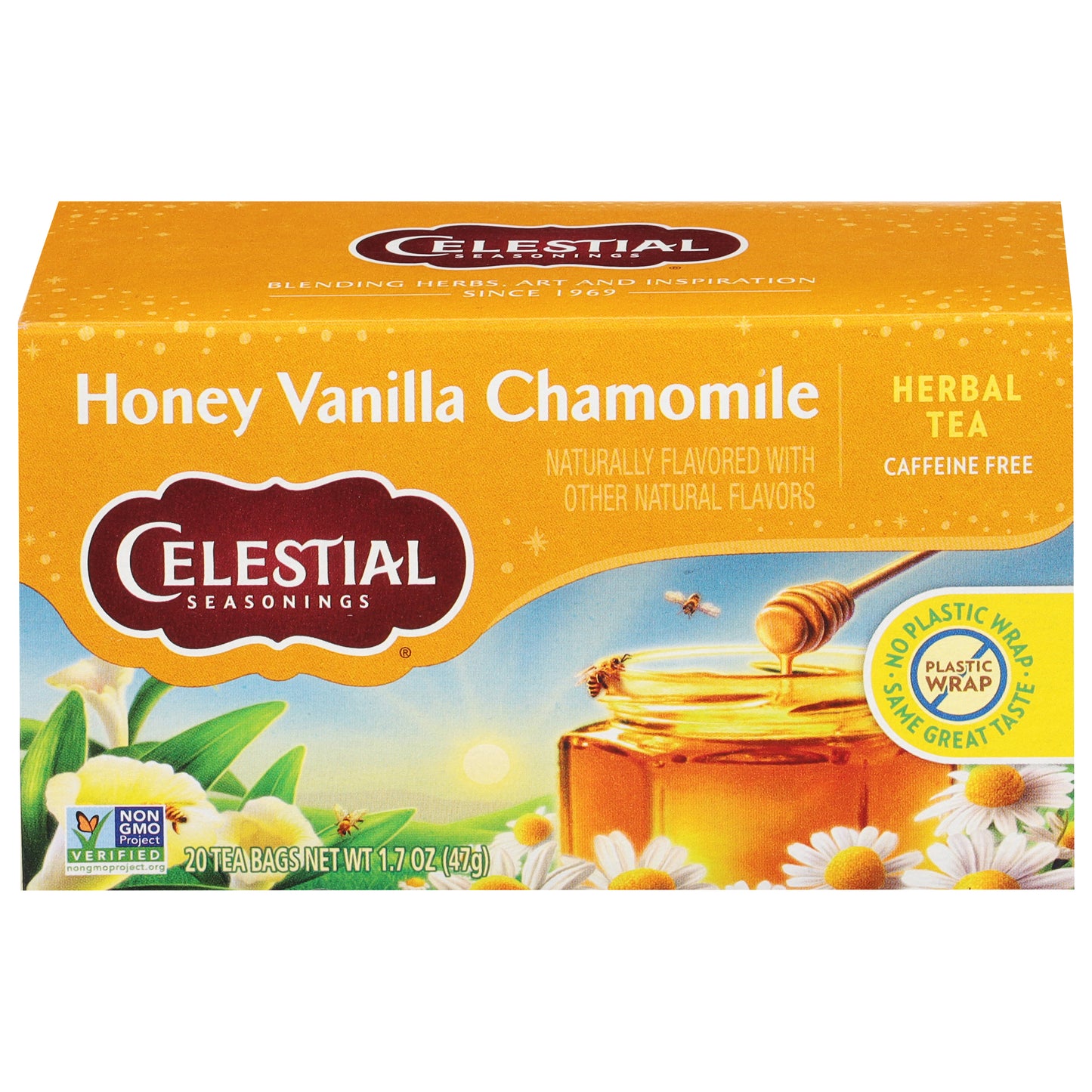 Celestial Seasonings Caffeine Free Honey Vanilla Chamomile Herbal Tea 20 Tea Bags