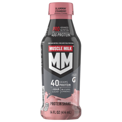 Muscle Milk Pro Advanced Nutrition Protein Shake Slammin' Strawberry 14 Fl Oz