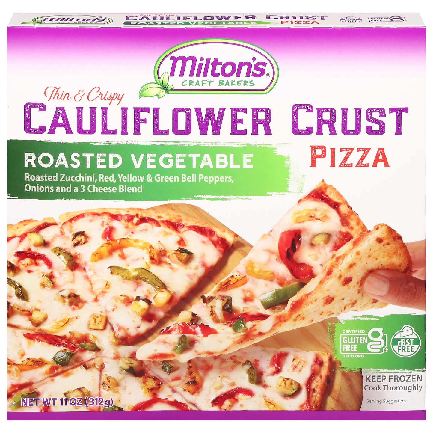 Milton's Thin & Crispy Cauliflower Crust Roasted Vegetable Pizza 11 oz