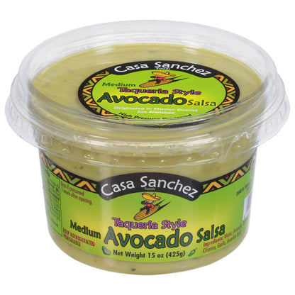 Casa Sanchez Taqueria Style Medium Avocado Salsa 15 oz