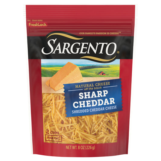Sargento® Shredded Sharp Natural Cheddar Cheese, 8 oz.